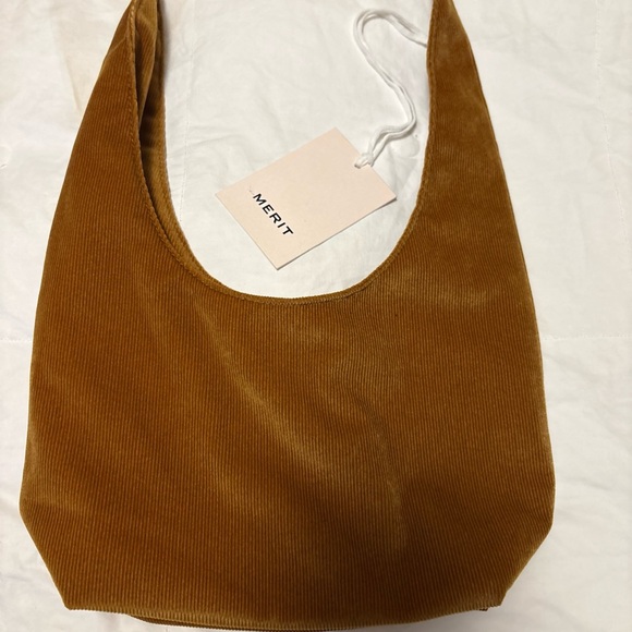 MERIT Tan Velvet Shoulder Bag - Picture 3 of 6